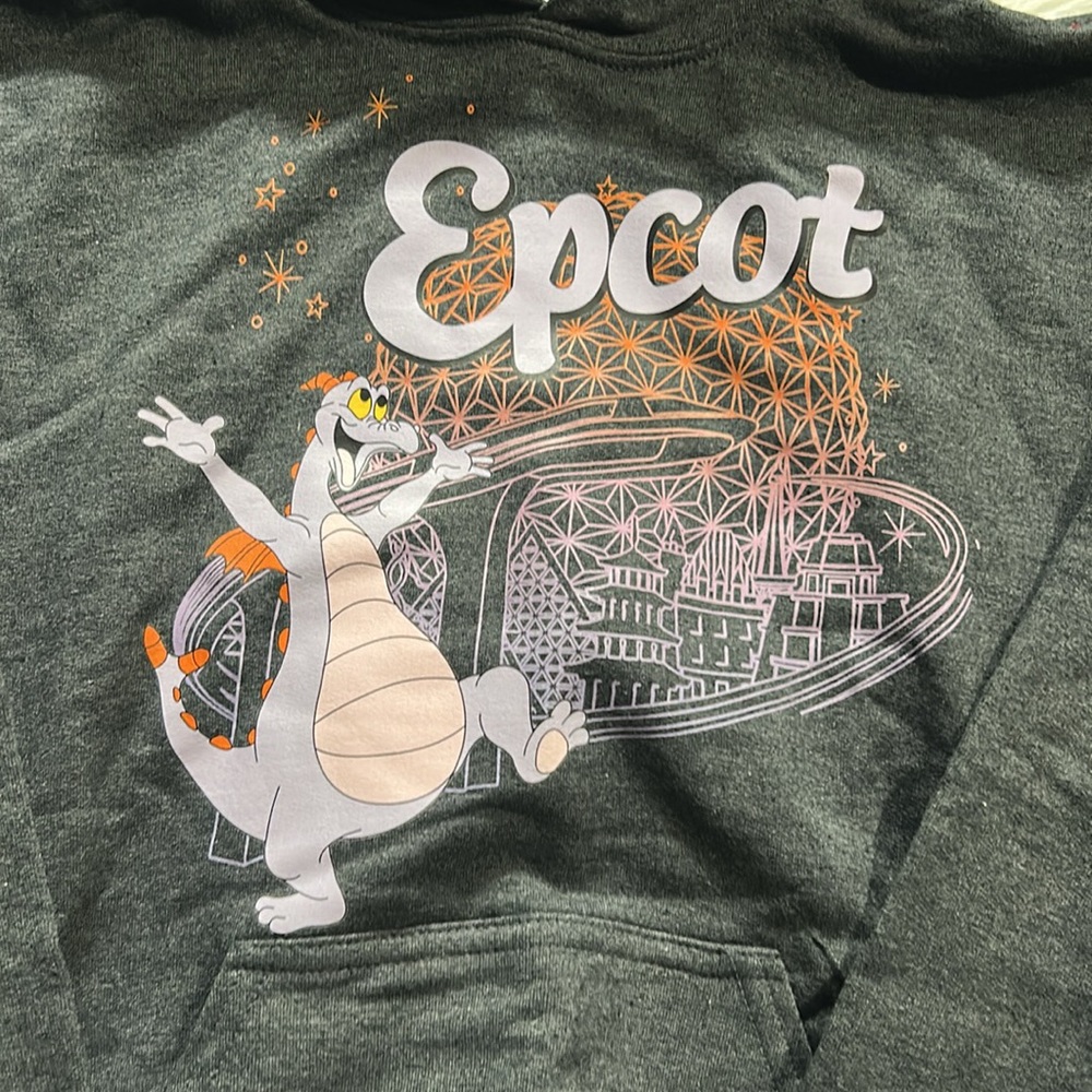 Disney Epcot Pullover Hoodie with Figment Graphic Charcoal Gray Kids Size Large - Picture 5 of 11